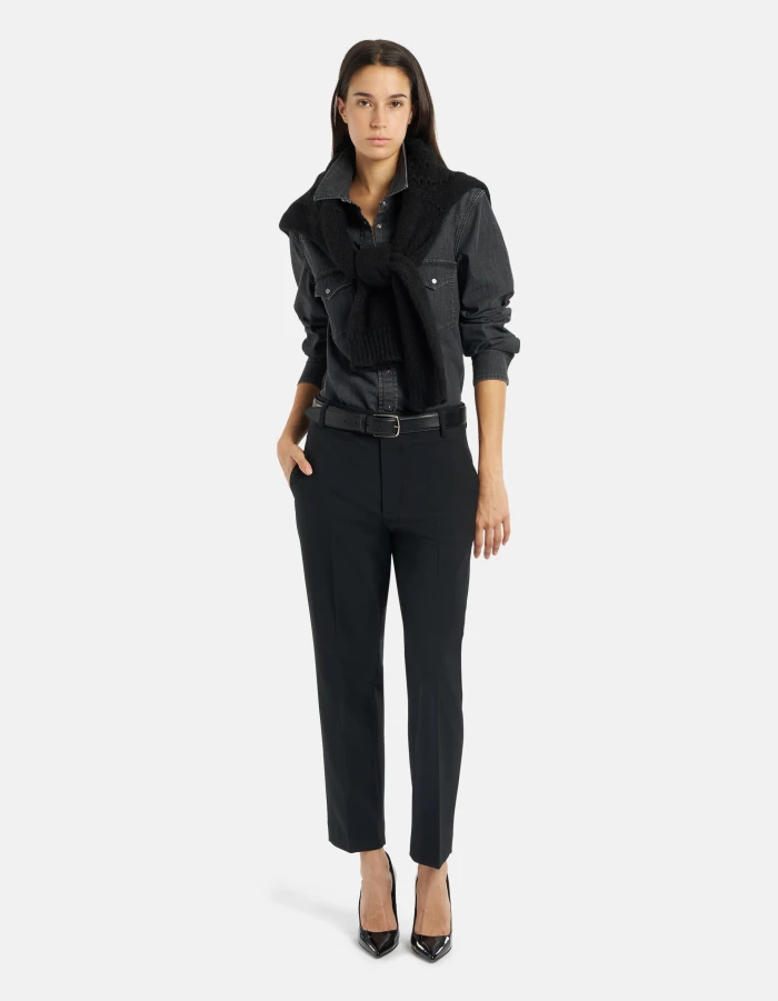 Pantaloni Nima loose in tela di lana