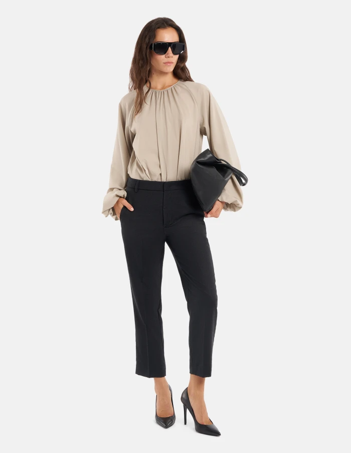 Pantaloni Nima loose in flanella