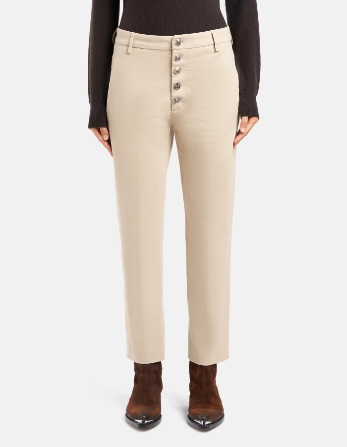 Pantaloni Nima loose in gabardina mano calda