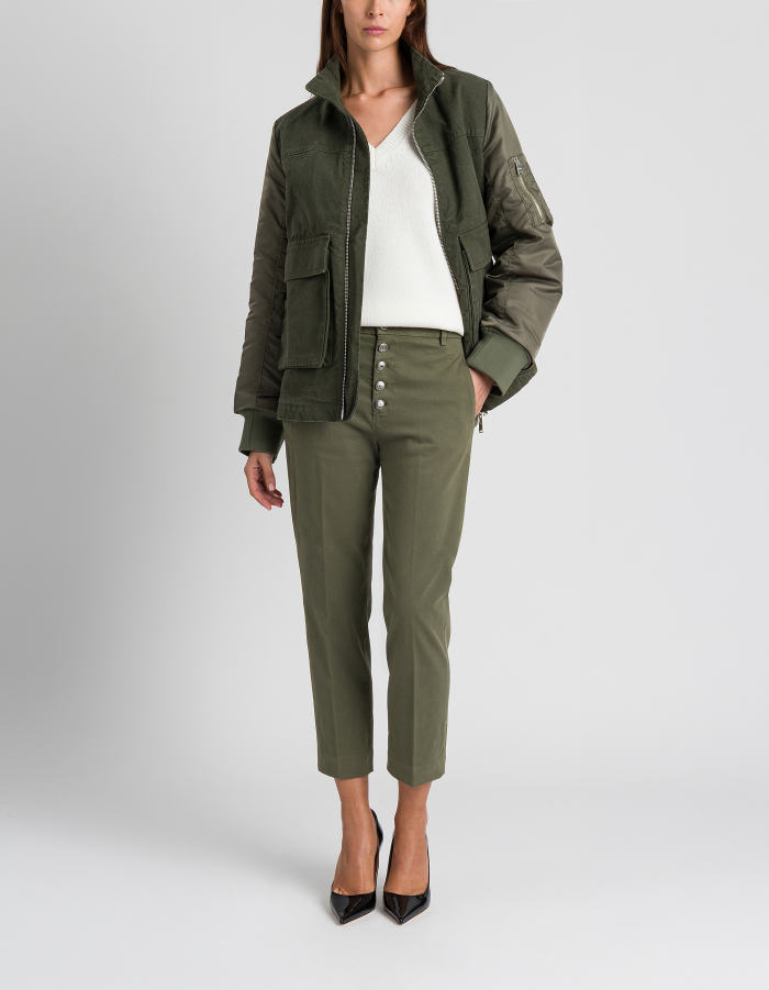 Nima loose-fit trousers in warm hand gabardine