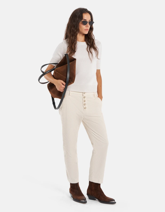 Pantaloni Nima loose in velluto a coste