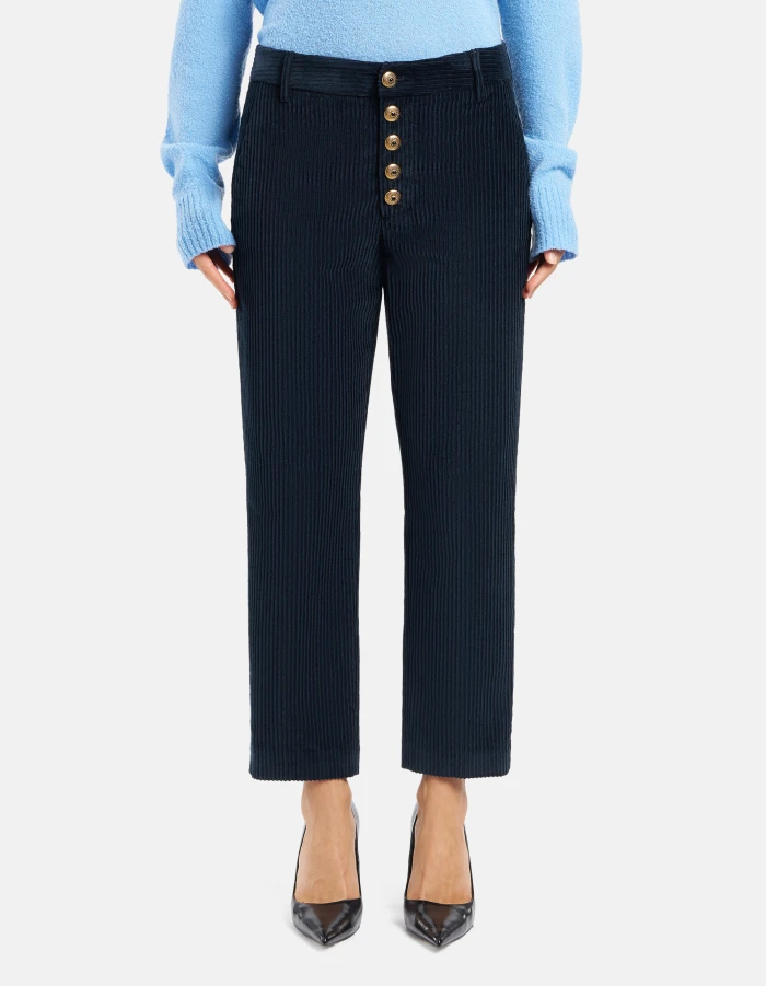 Pantaloni Nima loose in velluto a coste