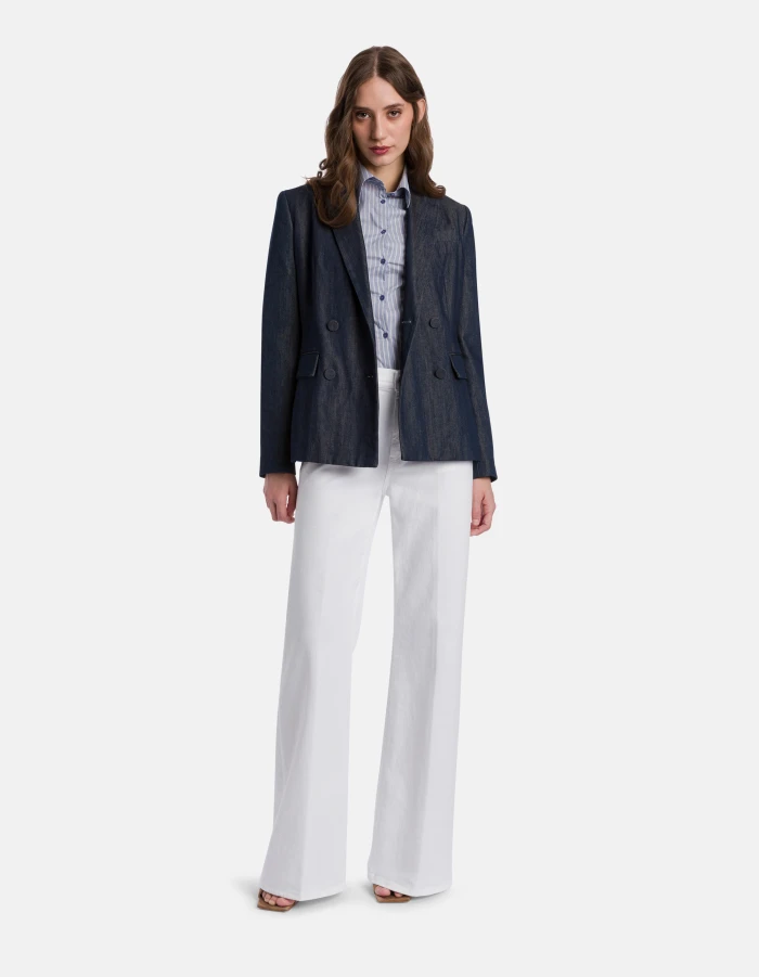 Amber wide-leg jeans in stretch bull denim