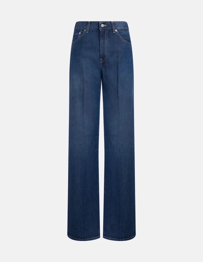 Amber wide-leg jeans in rigid lyocell denim