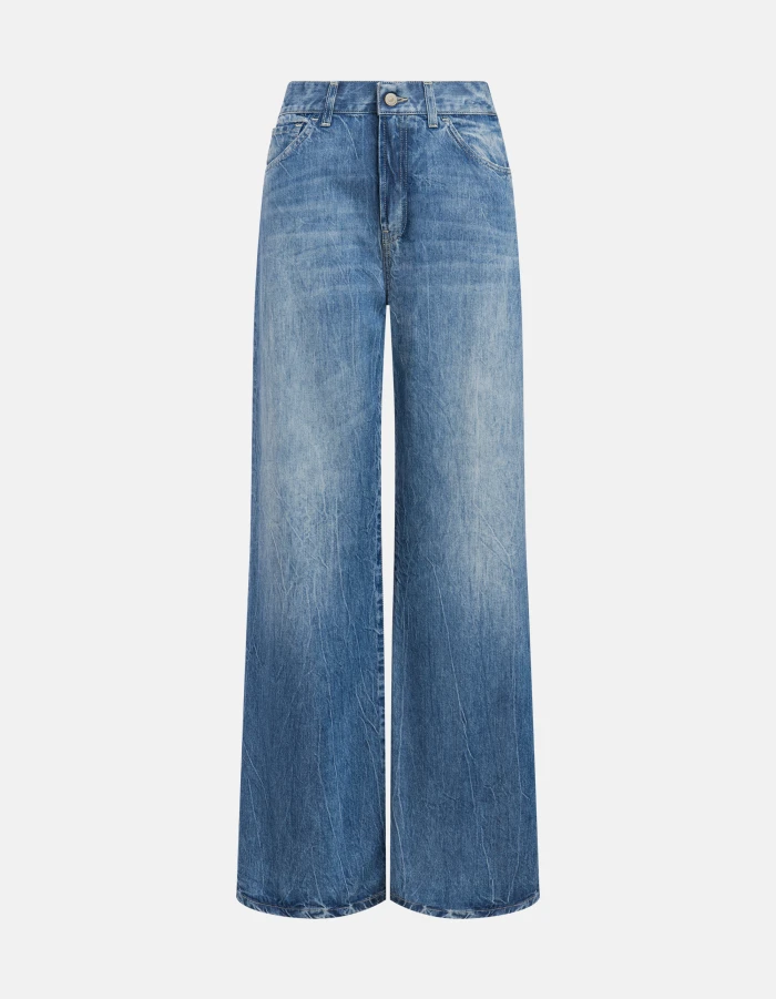 Amber wide-leg jeans in rigid lyocell denim