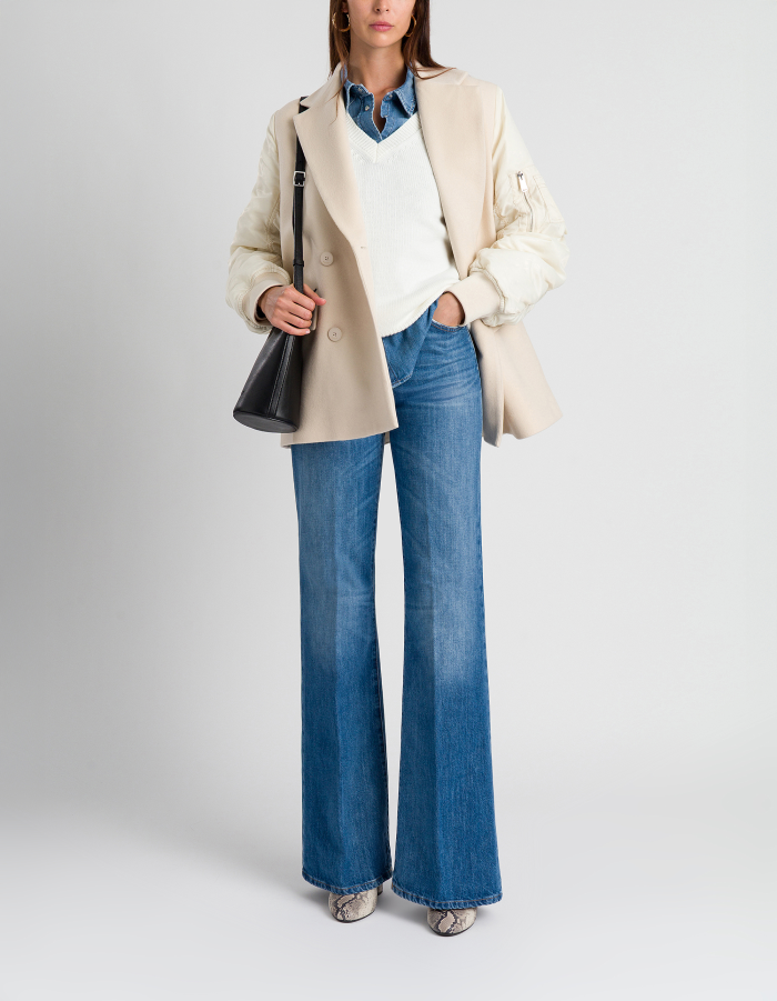 Amber wide-leg jeans in rigid denim