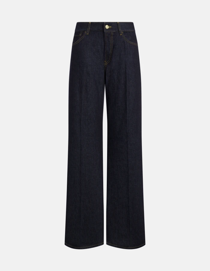 Amber wide-leg jeans in rigid denim