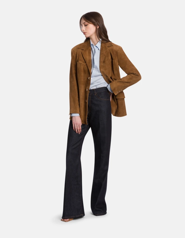 Amber wide-leg jeans in rigid denim