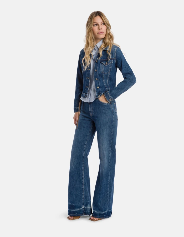 Jeans Amber wide leg in denim stretch