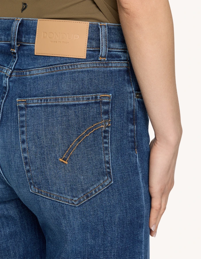 パンツ DONDUP Woman Pants Blue DP618DSE340DIM6 800 Jeans Mandy super skinny bootcut in denim stretch da donna