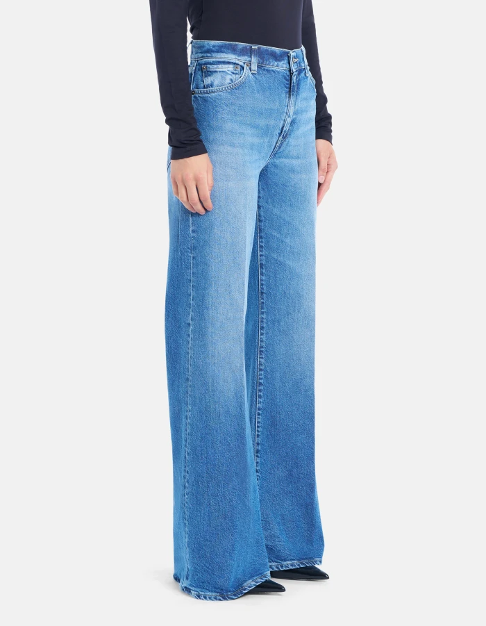 Amber wide-leg jeans in cotton and lyocell stretch denim