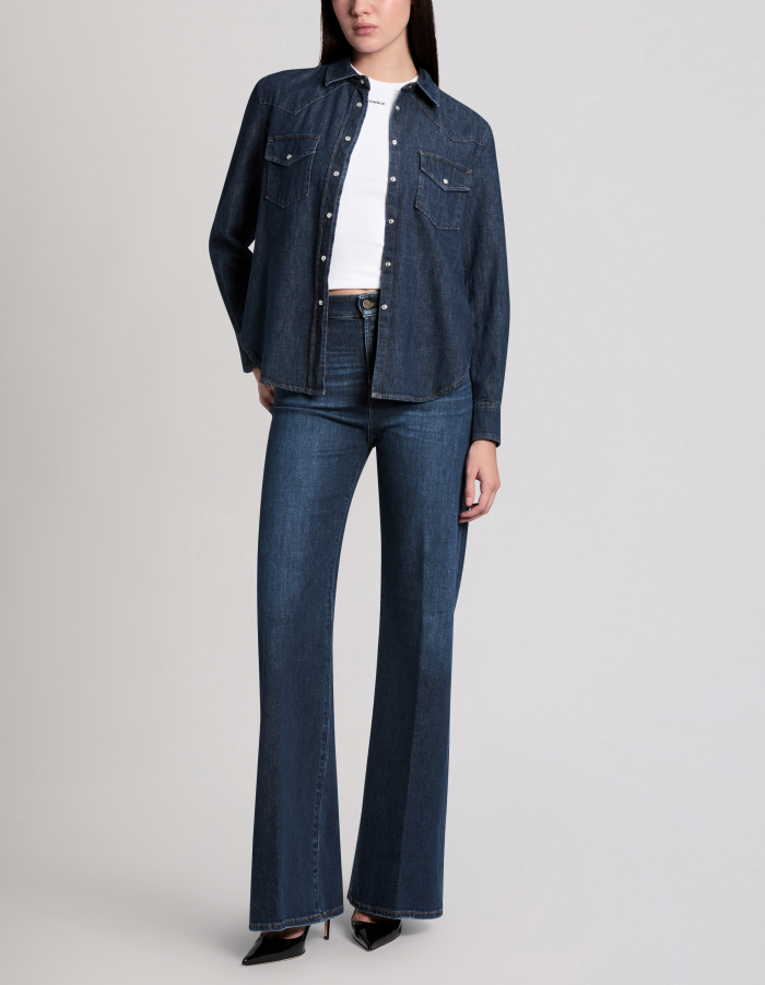 Amber wide-leg jeans in responsible stretch denim