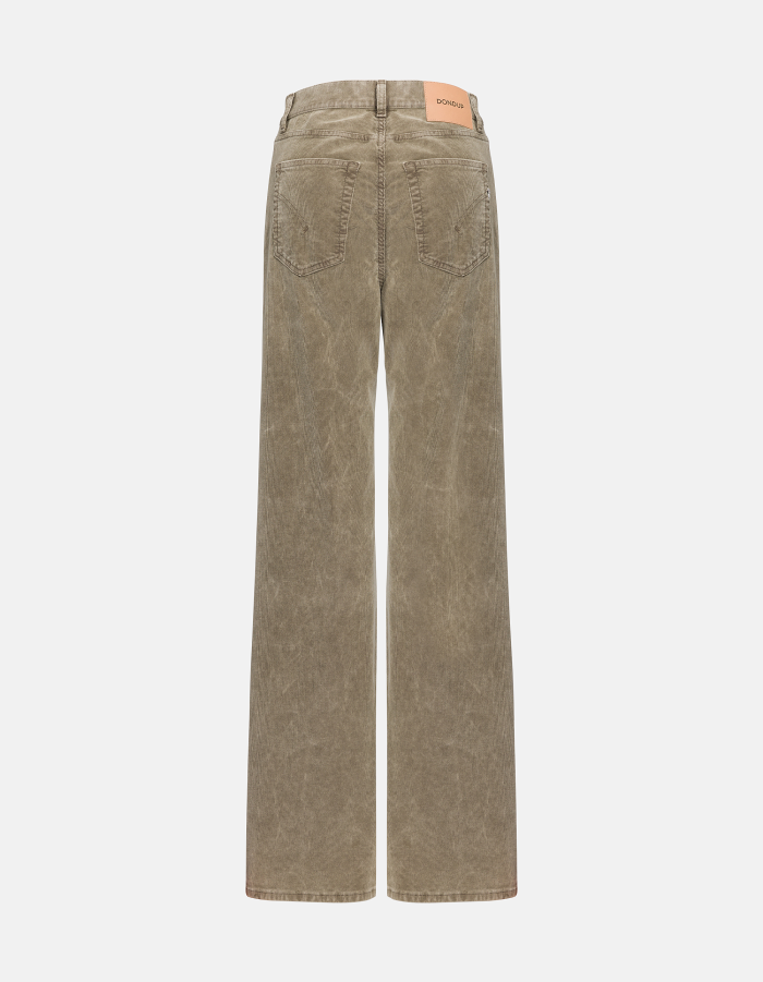 Amber wide-leg trousers in stretch velvet
