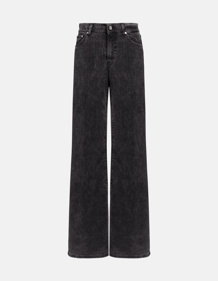 Pantaloni Amber wide leg in velluto stretch