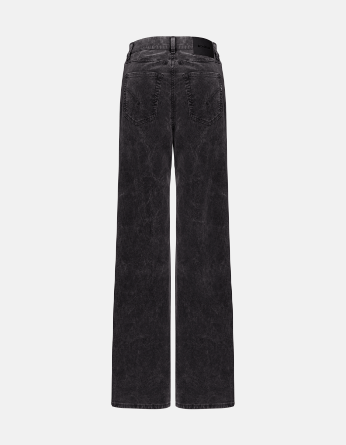 Pantaloni Amber wide leg in velluto stretch