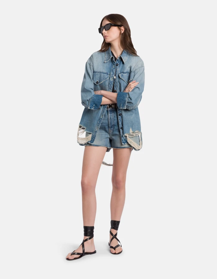 Shorts Stella regular in denim fisso