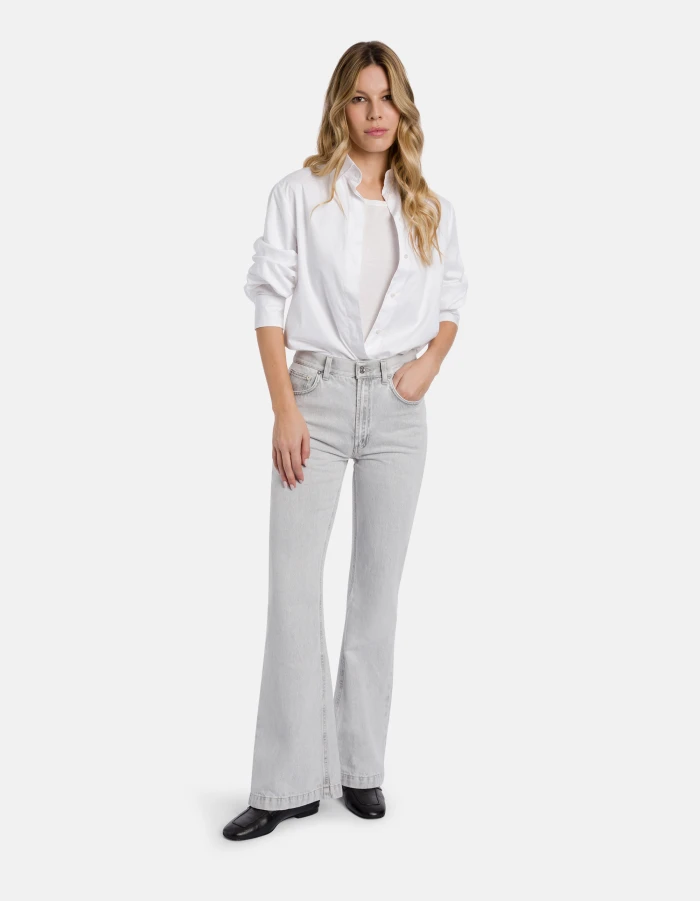 Olivia slim-fit bootcut jeans in rigid denim