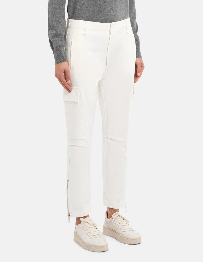 Eve cargo trousers in cotton velour