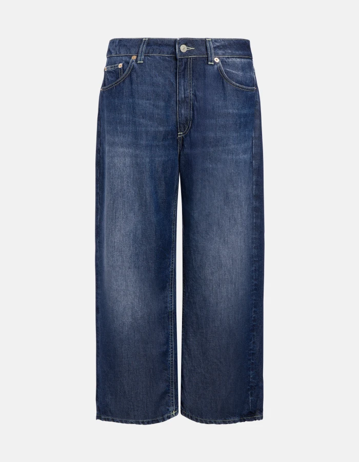 Jeans Tami mit weitem Bein aus Rigid Lyocell-Denim