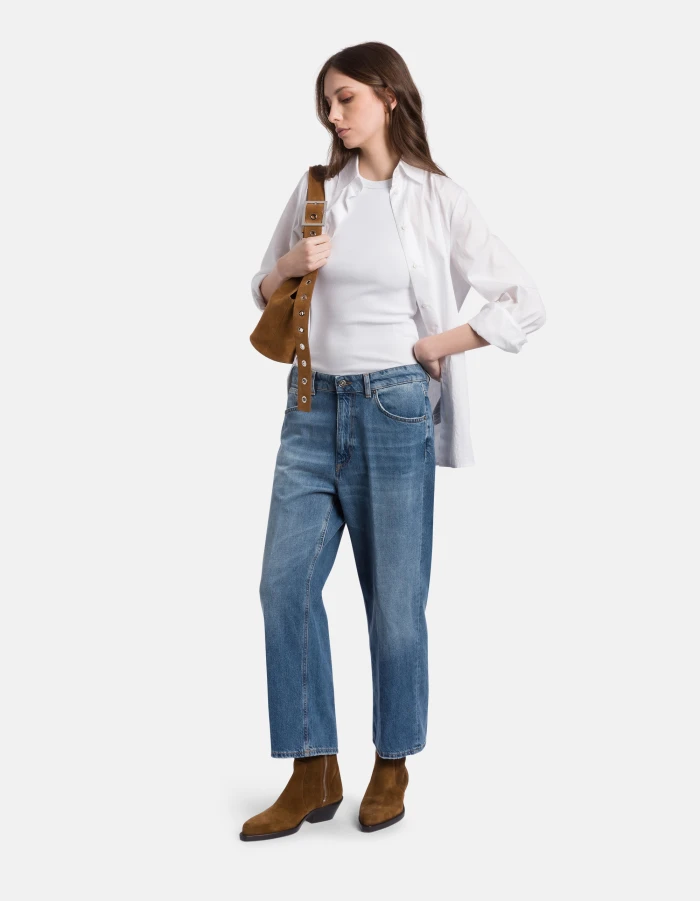 Tami wide-leg jeans in rigid denim