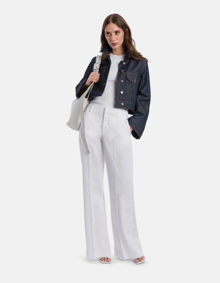 Janice wide-leg trousers in compact gabardine