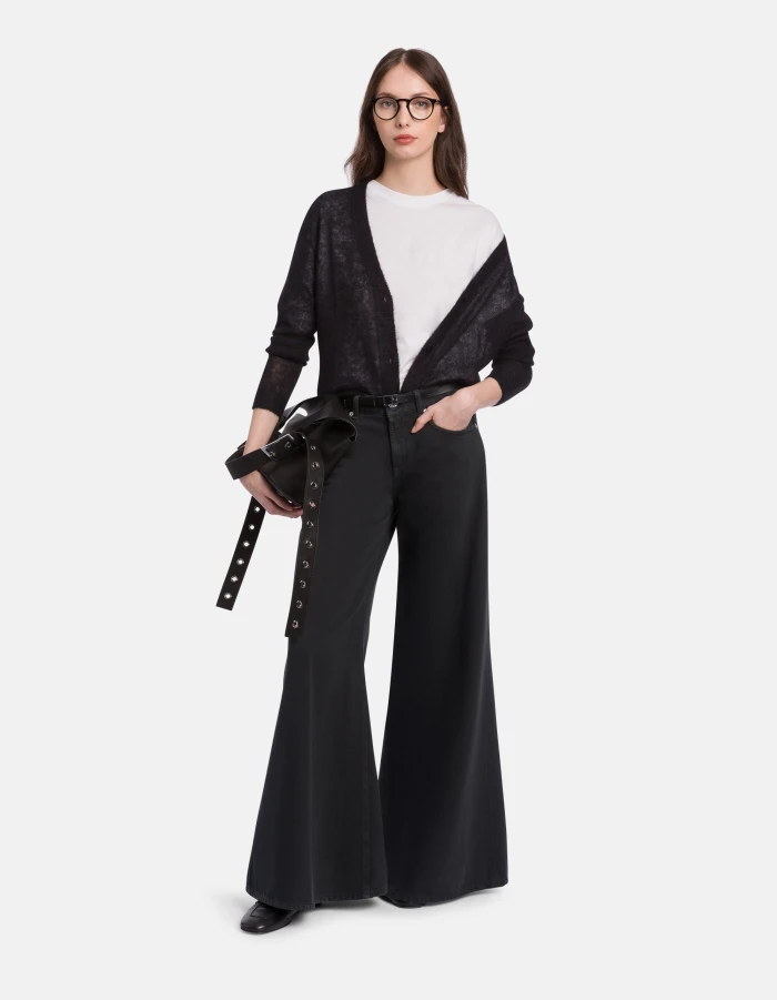 Marlen wide-leg jeans in rigid bull denim