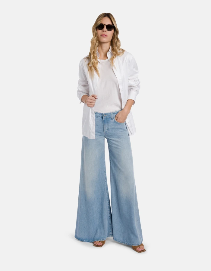 Marlen wide-leg jeans in rigid lyocell denim