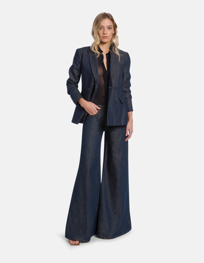 Marlen wide-leg jeans in rigid denim