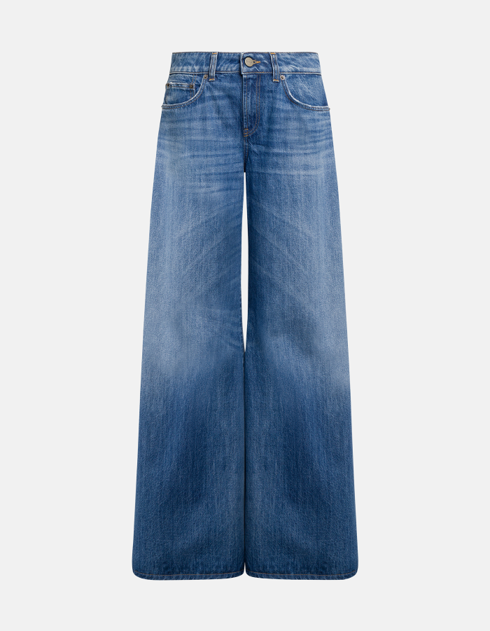 Jeans Marlen wide leg in denim fisso