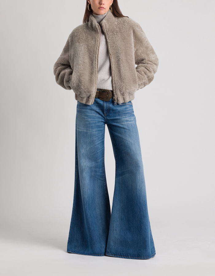 Marlen wide-leg jeans in rigid denim