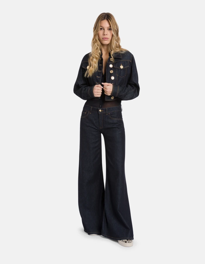 Jeans Marlen wide leg in denim fisso