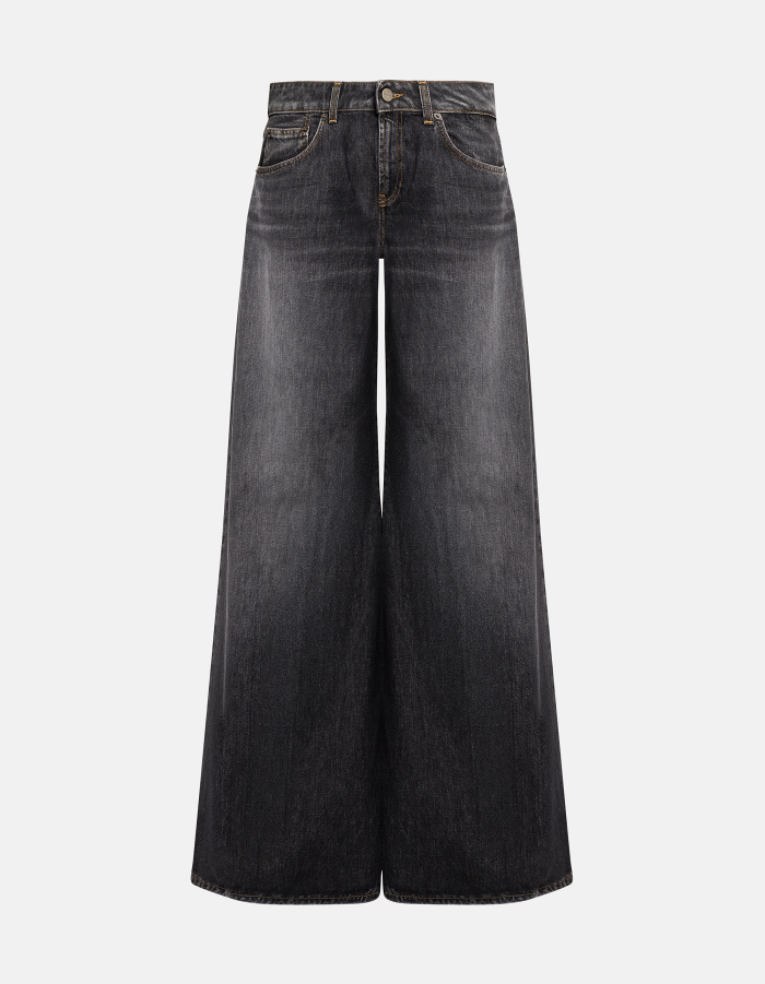 Jeans Marlen wide leg in denim fisso riciclato
