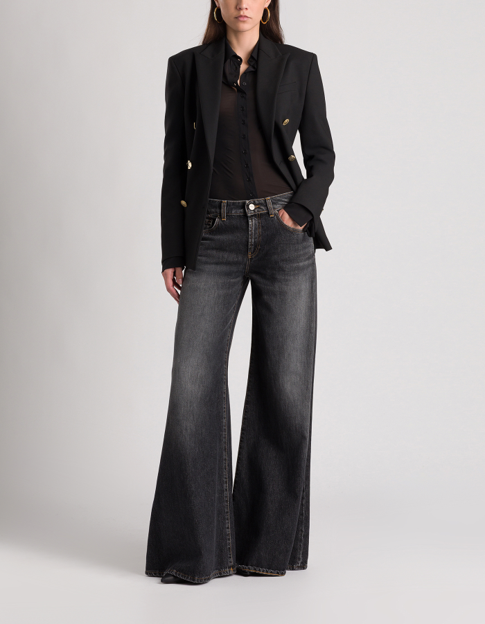 Marlen wide-leg jeans in recycled rigid denim