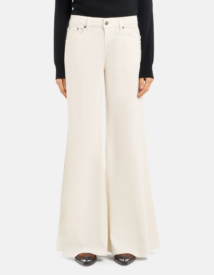 Pantaloni Marlen wide leg in velluto cotone e lyocell