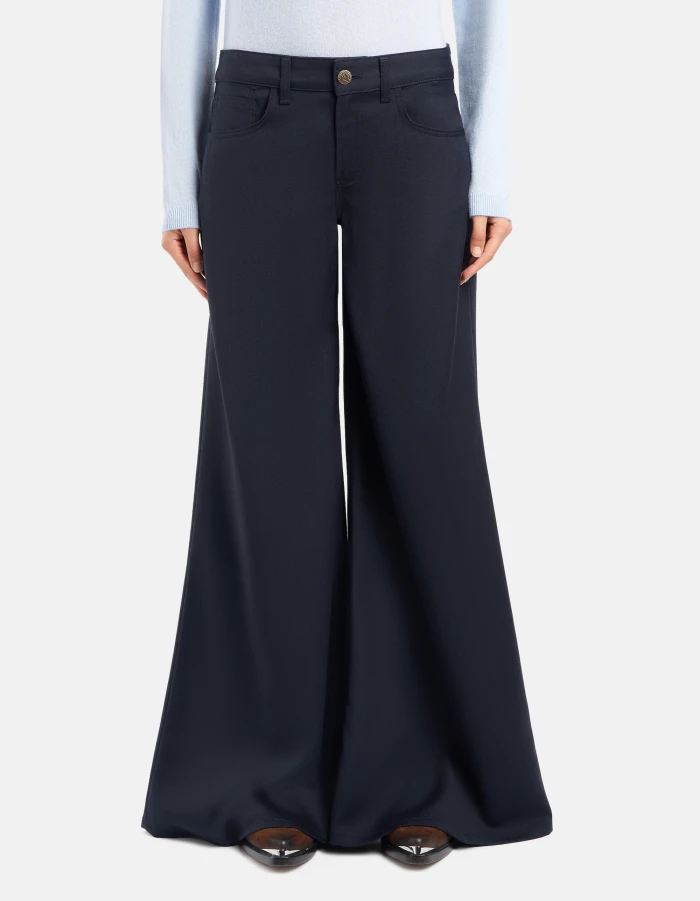 Marlen wide-leg trousers in wool gabardine