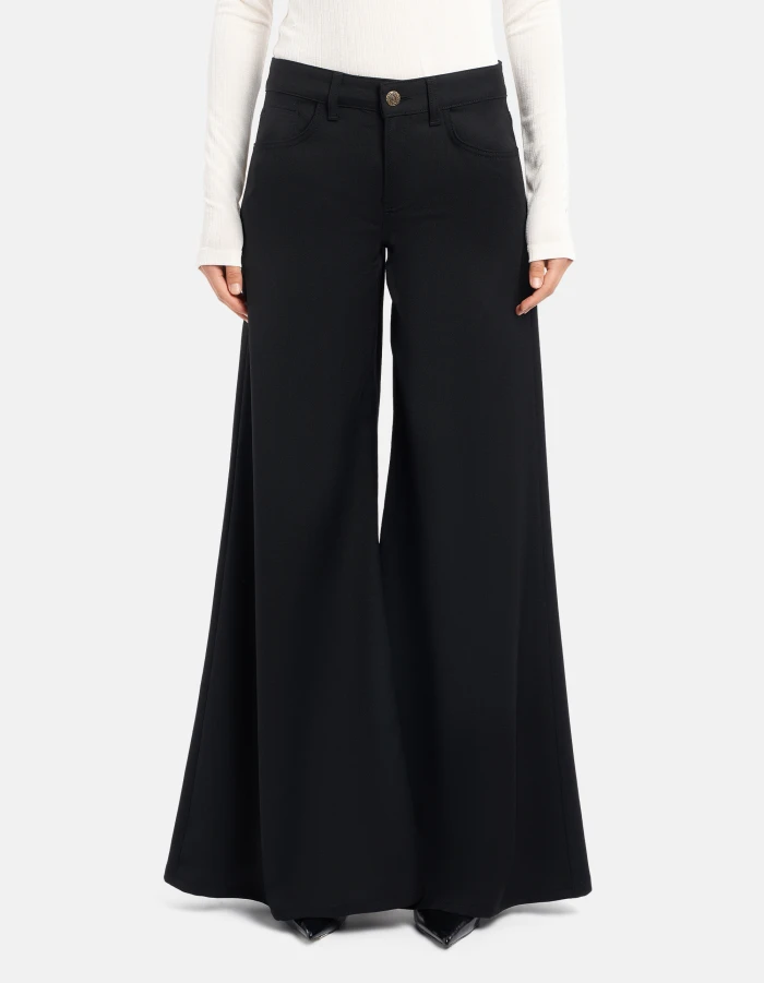 Marlen wide-leg trousers in wool gabardine
