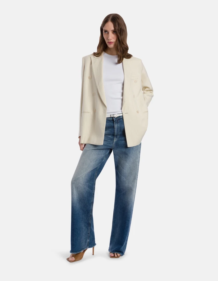 Francine wide-leg jeans in rigid denim