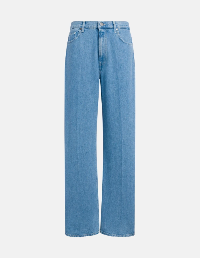 Francine wide-leg jeans in rigid cotton and lyocell denim