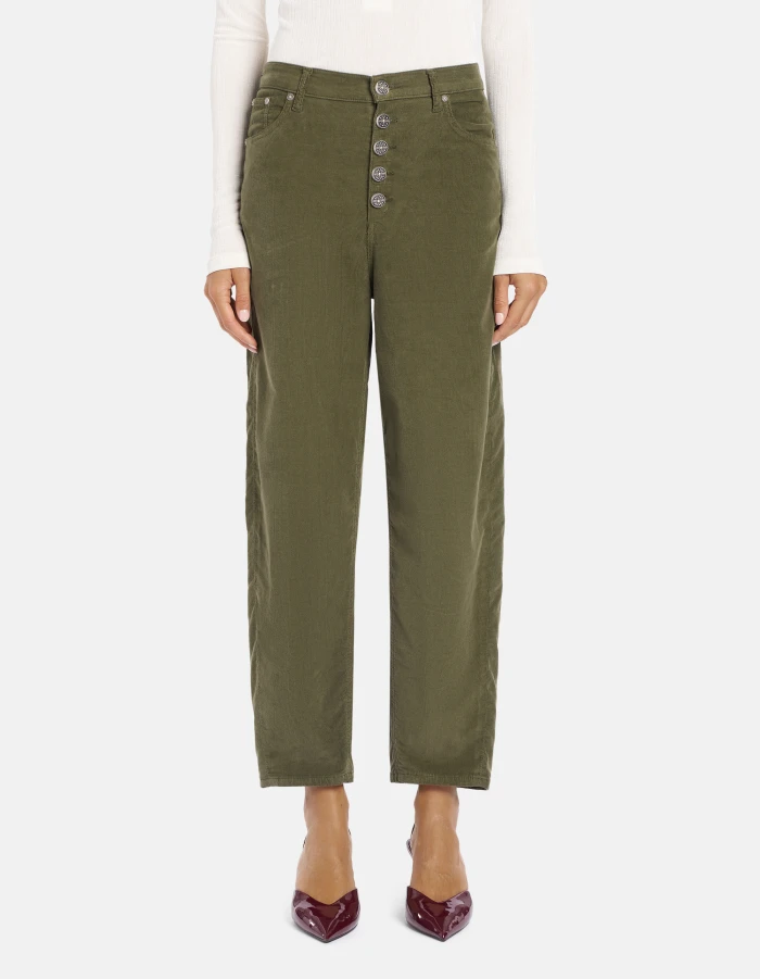 Pantaloni Bessie loose in velluto cotone e lyocell