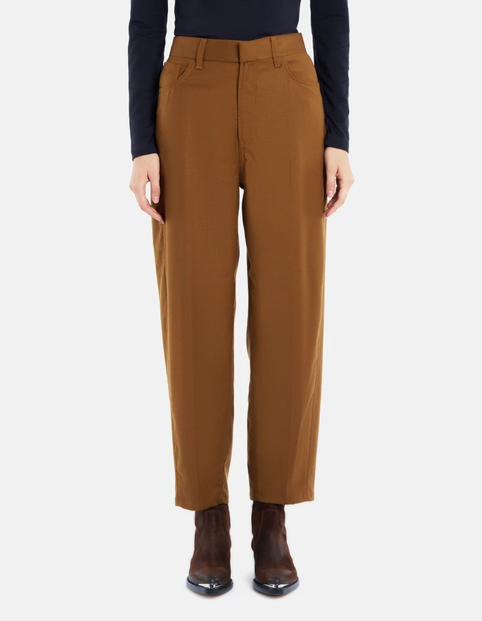 Pantaloni Bessie loose in flanella