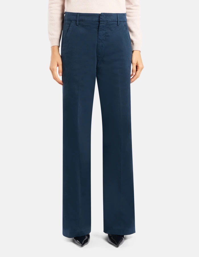 Pantaloni Reina wide leg in gabardina mano calda