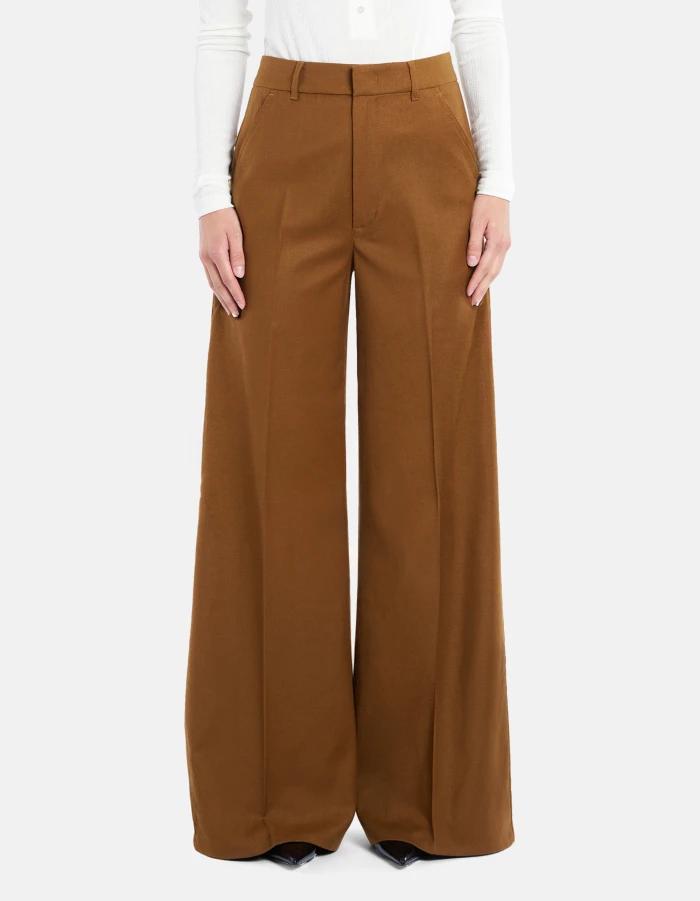 Pantaloni Idra wide leg in flanella