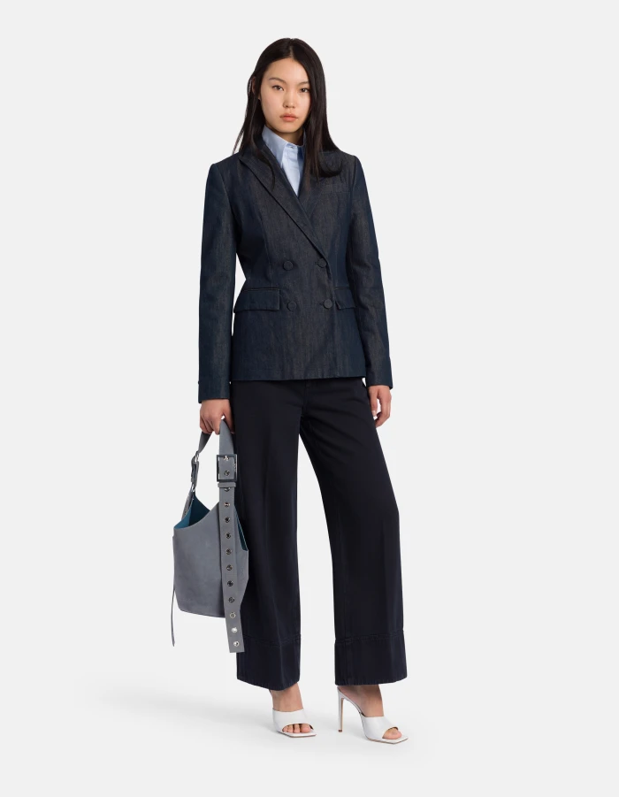 Ruby wide-leg jeans in rigid bull denim