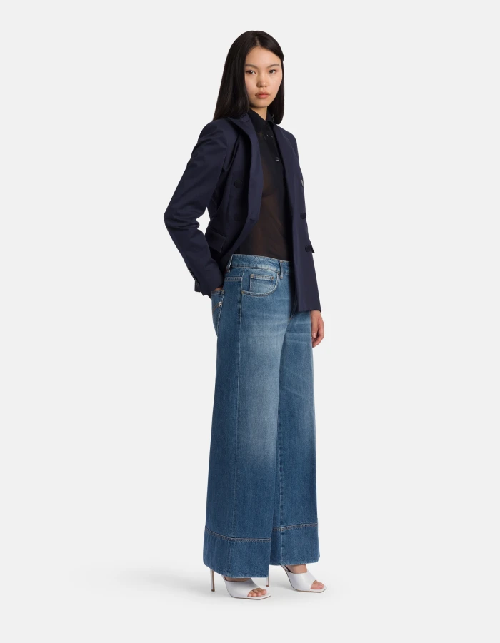Ruby wide-leg jeans in rigid denim
