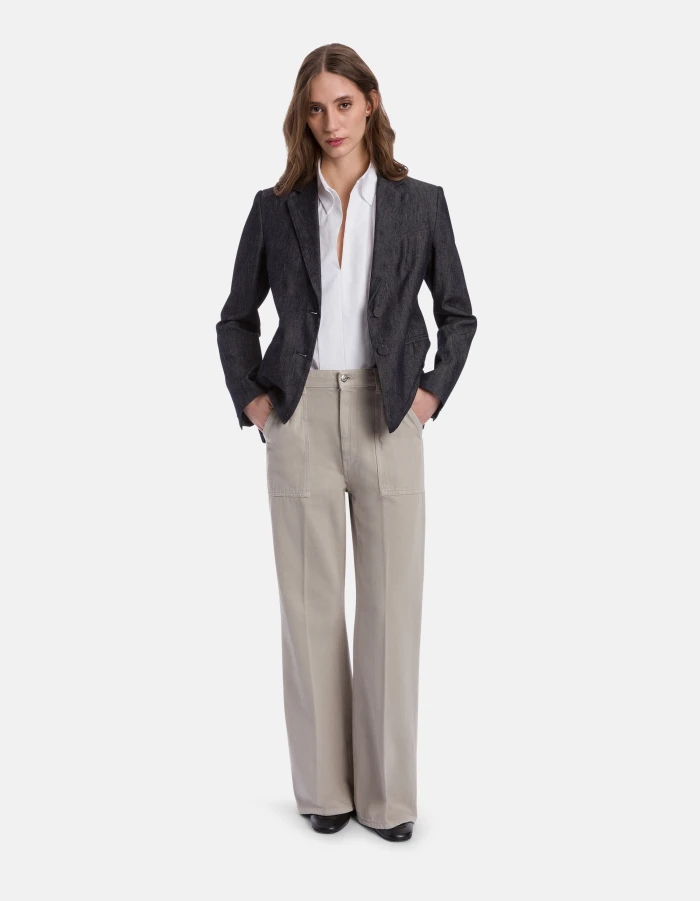 Amely wide-leg trousers in rigid bull denim