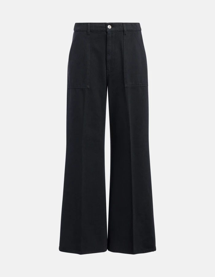 Amely wide-leg trousers in rigid bull denim