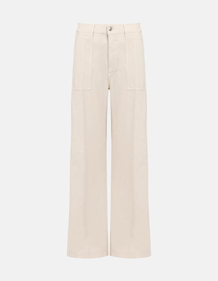 Amely wide-leg trousers in stretch velvet cotton and lyocell