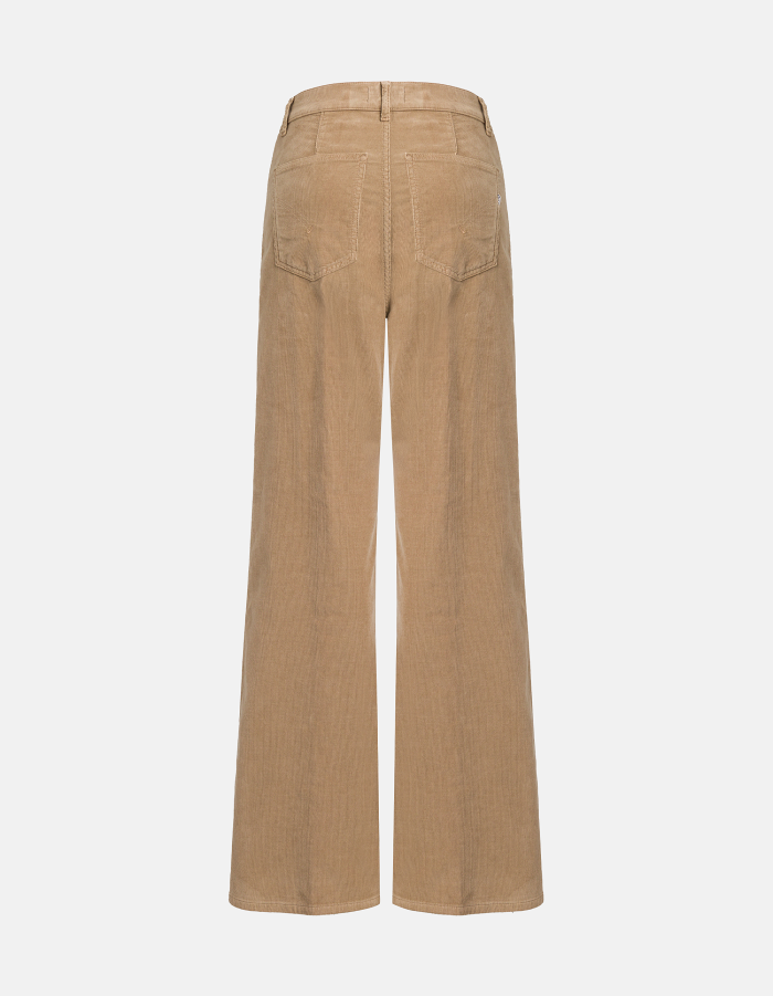 Hose Amely mit weitem Bein aus Stretch-Samt aus Baumwolle und Lyocell
