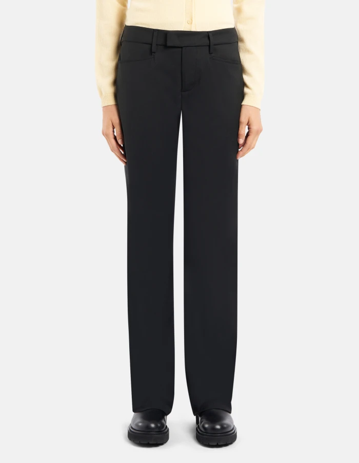 Pantaloni Flora regular in gabardina misto lana