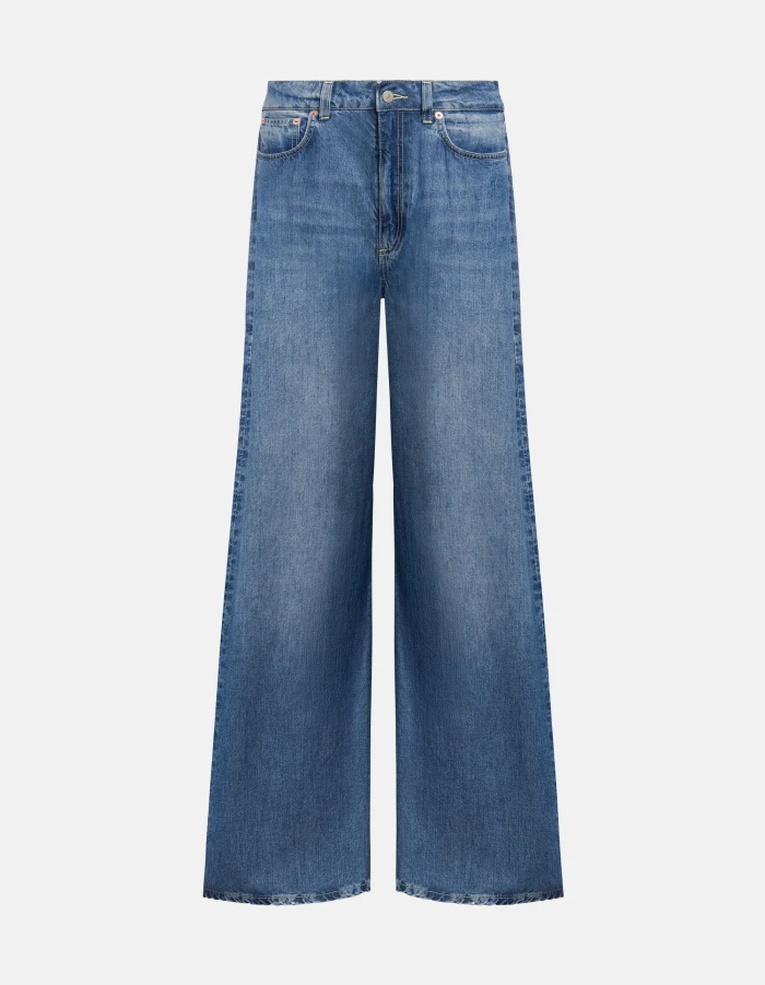 Jeans Beatrix wide leg in denim fisso lyocell